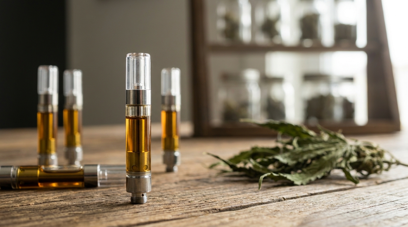 What is in a THC vape: distillate, live rosin and PG/VG e-liquid compared side by side