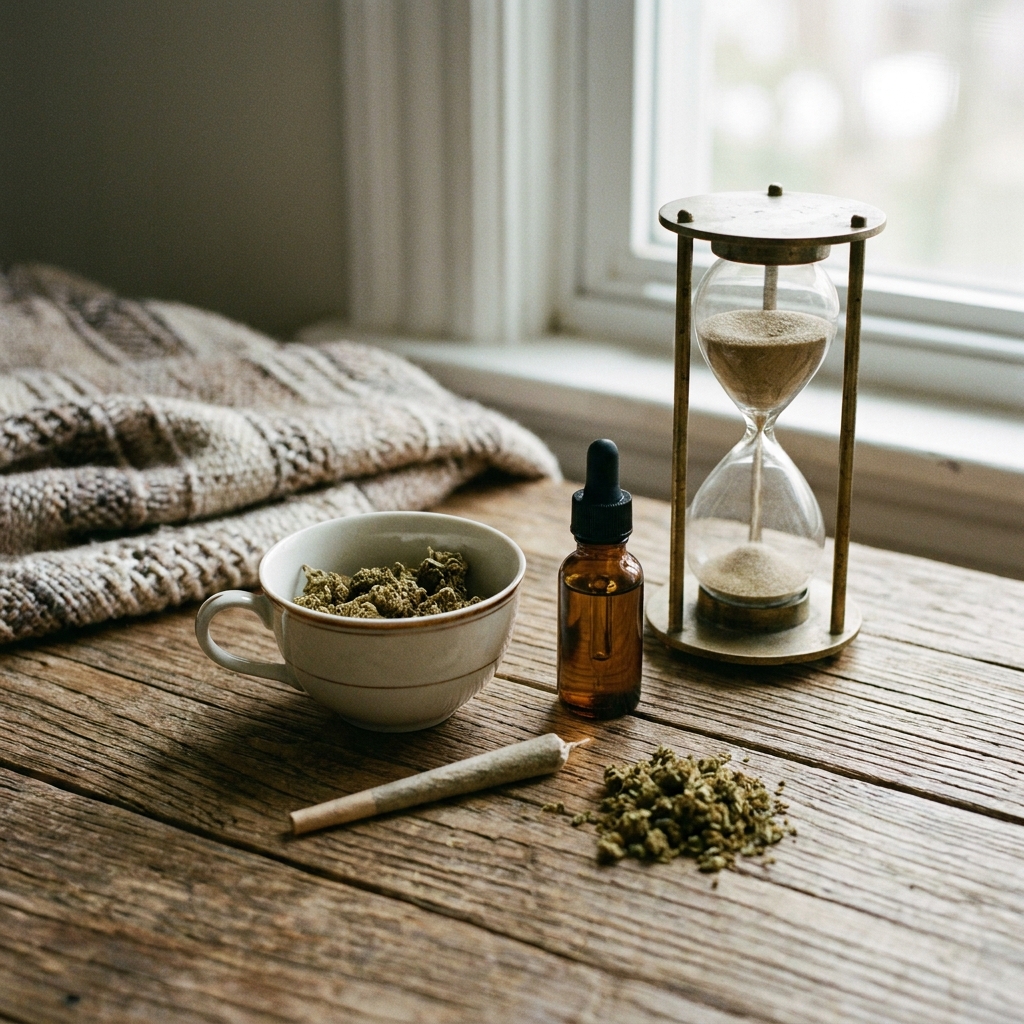 Two clocks side by side: the hours an inhaled high is felt, against the far longer window a laboratory test can detect