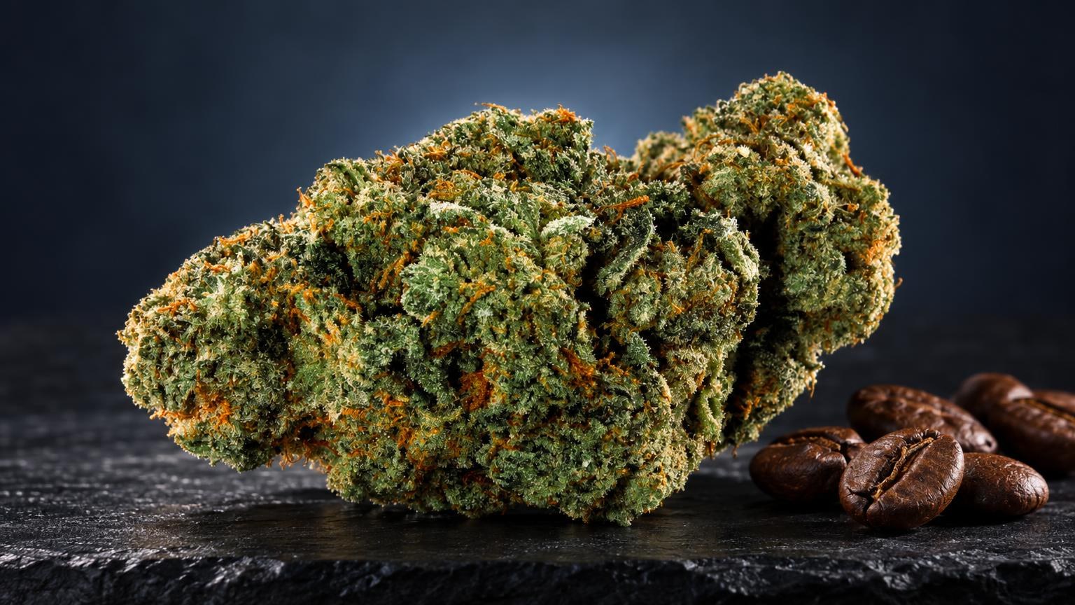Cannabis Terpenes: Amnesia flower in a studio composition