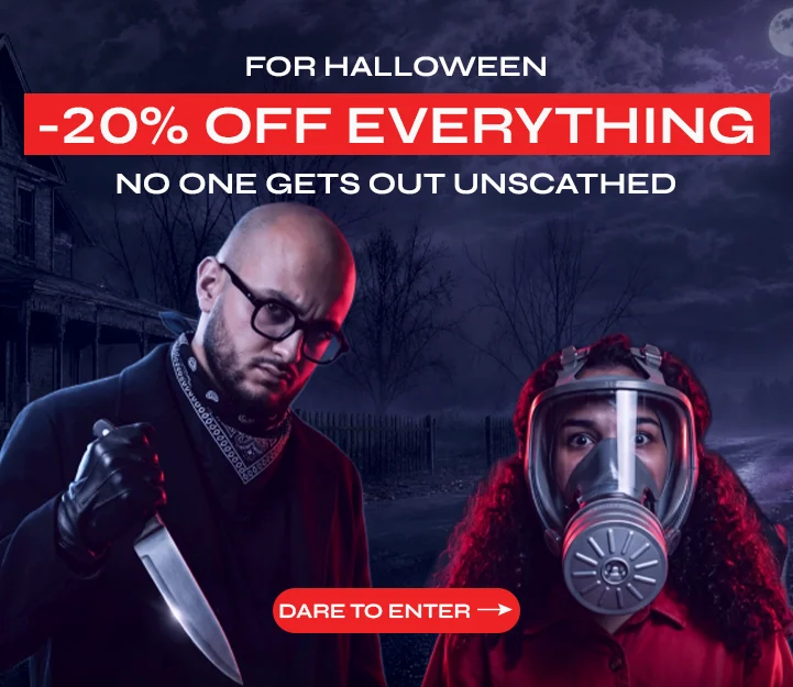 For Halloween: -20% off everything. No one gets out unscathed.