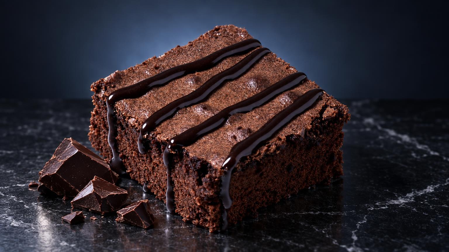 THC Brownies: Magic Brownie – Space Cake THC edible in a studio composition