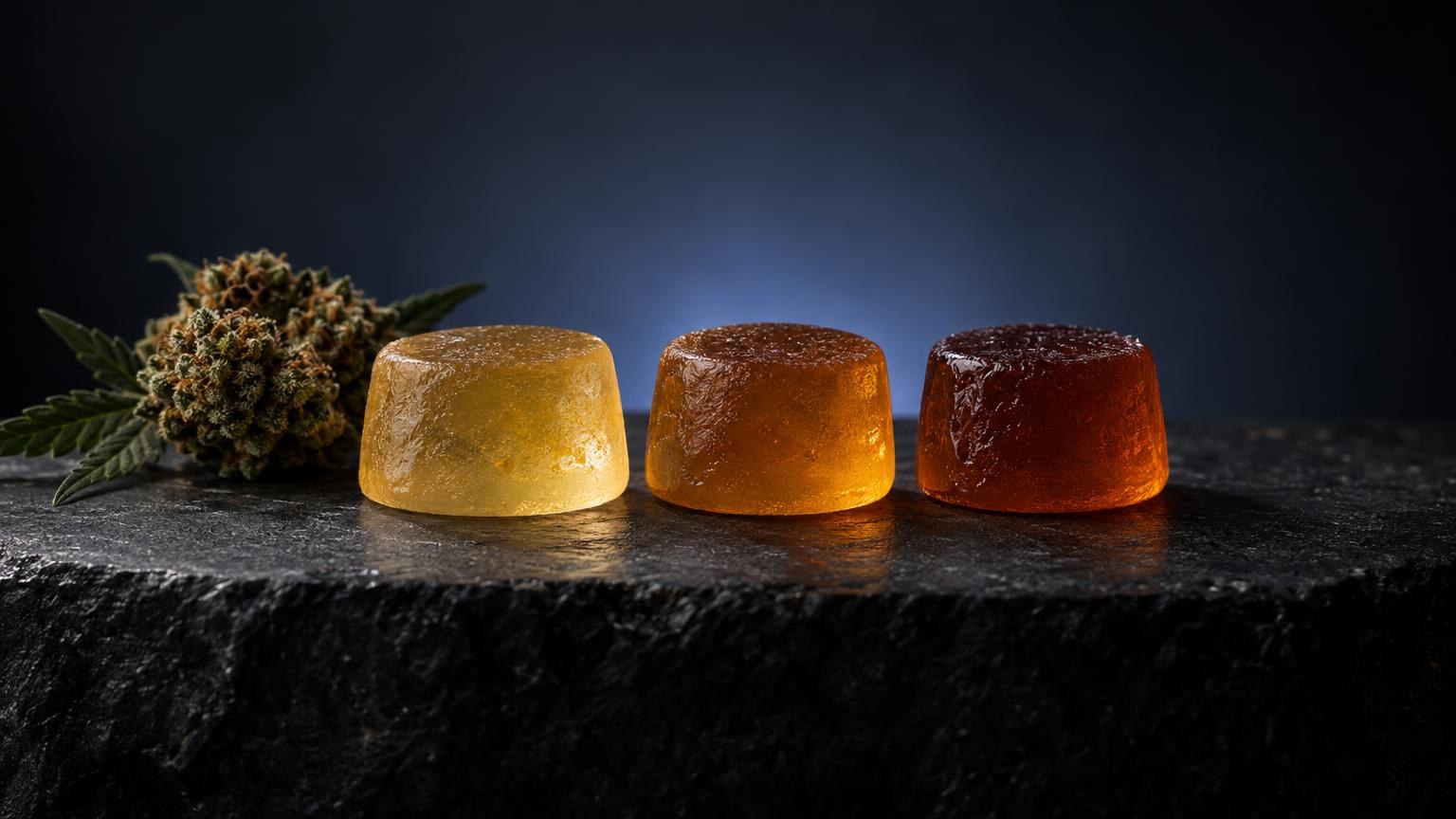 Close-up in natural light on the theme of THCA Gummies