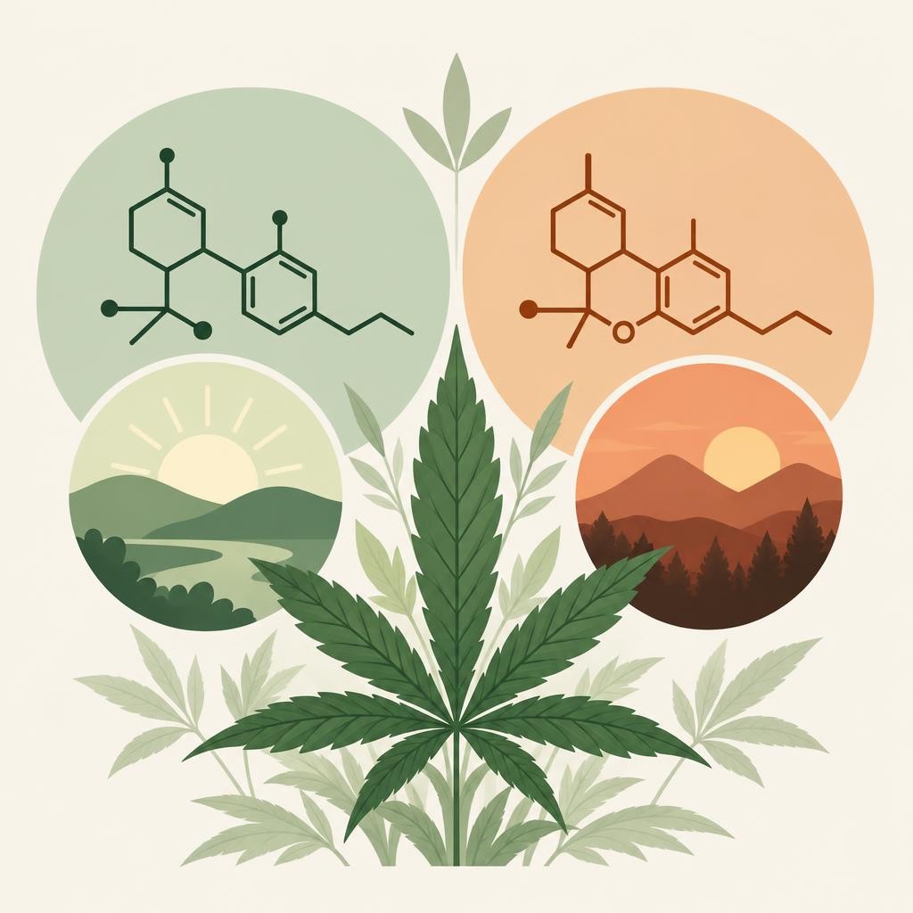 Flat drawing with plant motifs — What is CBD, and how is it different from THC?
